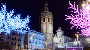 catedral torre micalet iluminación navidad